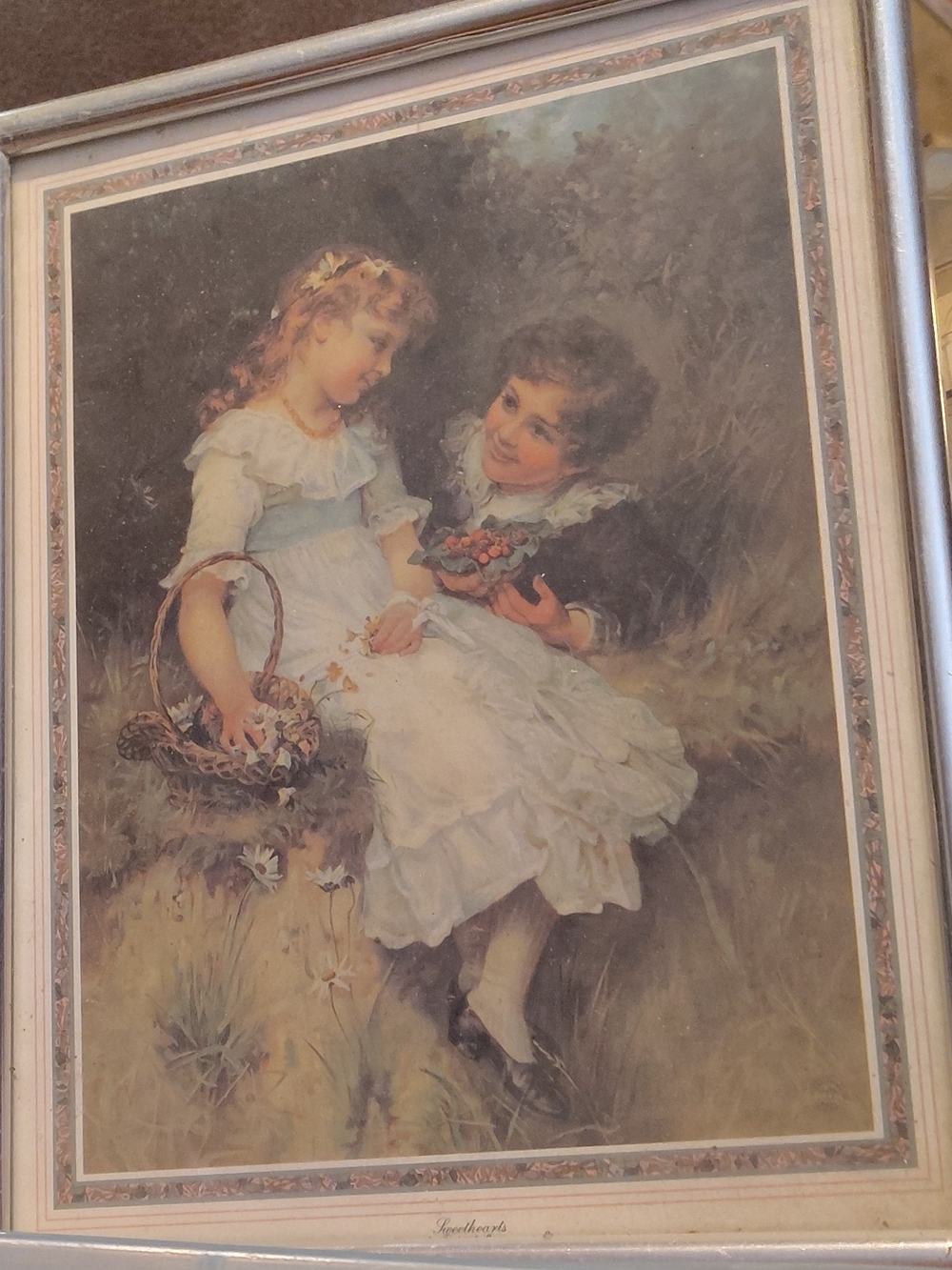 Vintage-Style Framed Home Art Print in Cream and Pastel Tones